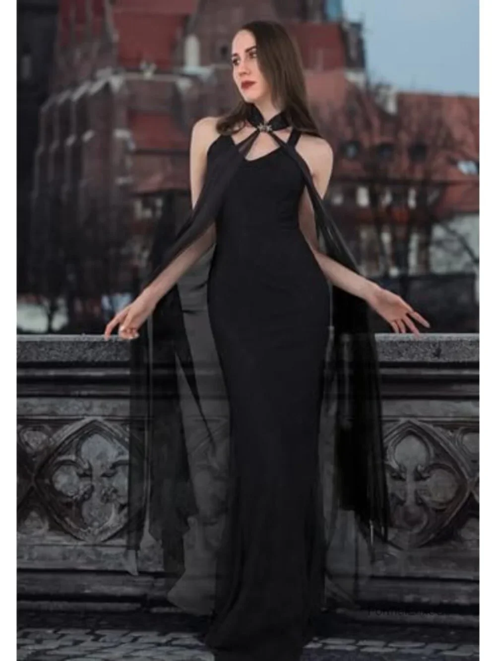 Women's Chiffon Sheer Cape Fairy Tulle Cloak Wedding Bridal Costume Shawl
